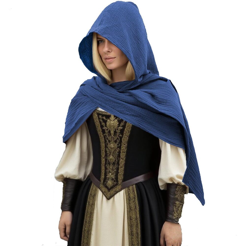 1519 Medieval Retro Hooded Cape Shawl Scarf Cape Renaissance Accessories